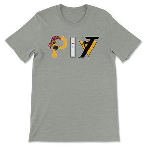 Pittsburgh Pennsylvania Sports Fan Three Letter City Abbreviation - Unisex T-Shirt - Grey Heather