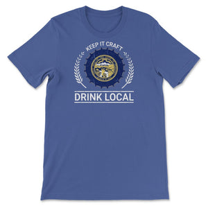 Drink Local Nebraska Vintage Craft Beer Brewing - Unisex T-Shirt - Royal Blue