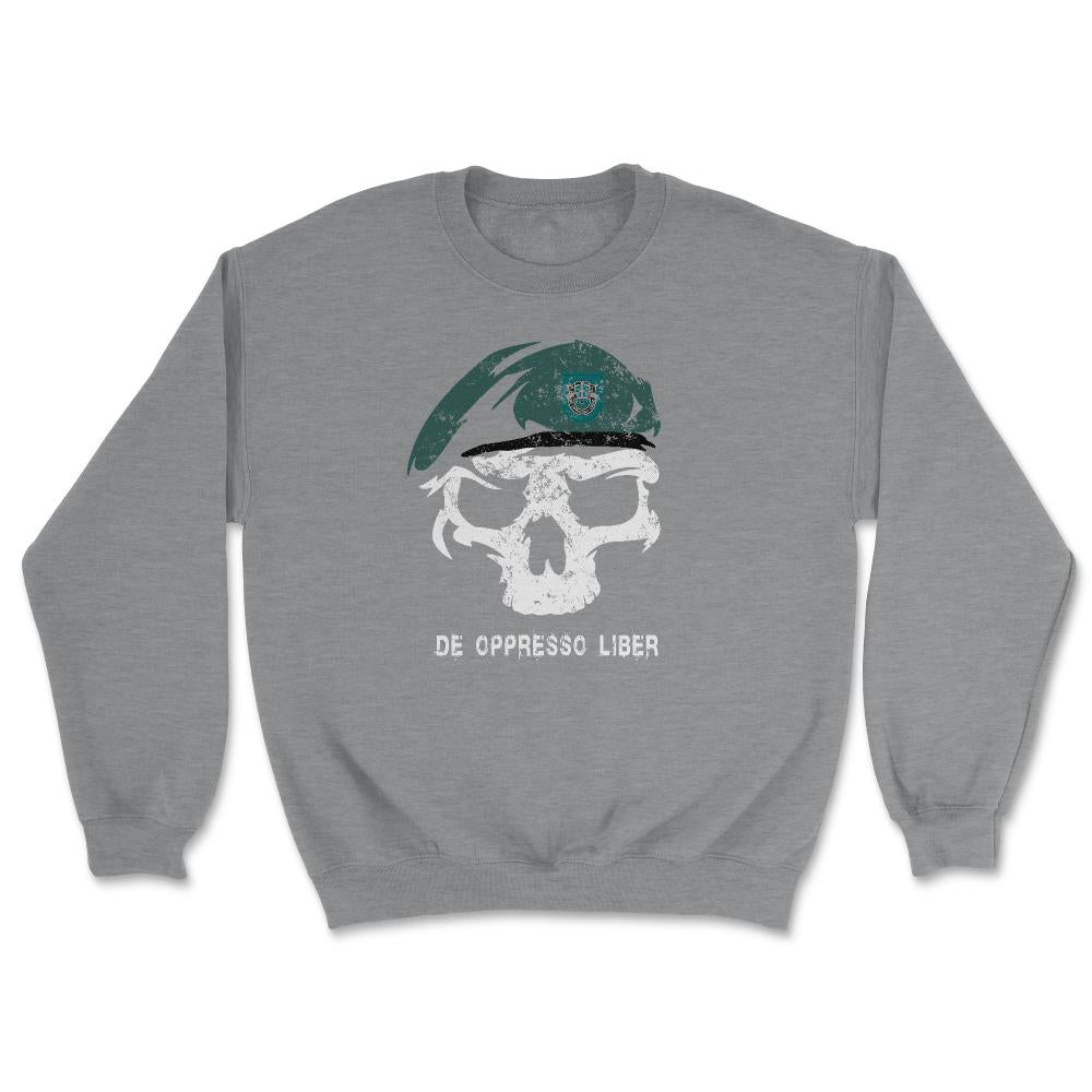 Army Special Forces De Oppresso Liber Green Beret 19th SFG Airborne - Unisex Sweatshirt - Grey Heather