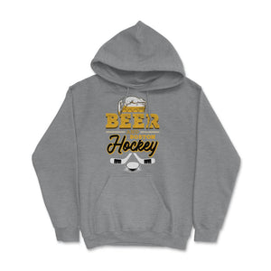 Beer and Boston Hockey Beer Drinking Massachusetts Hockey Fan Gameday - Hoodie - Grey Heather