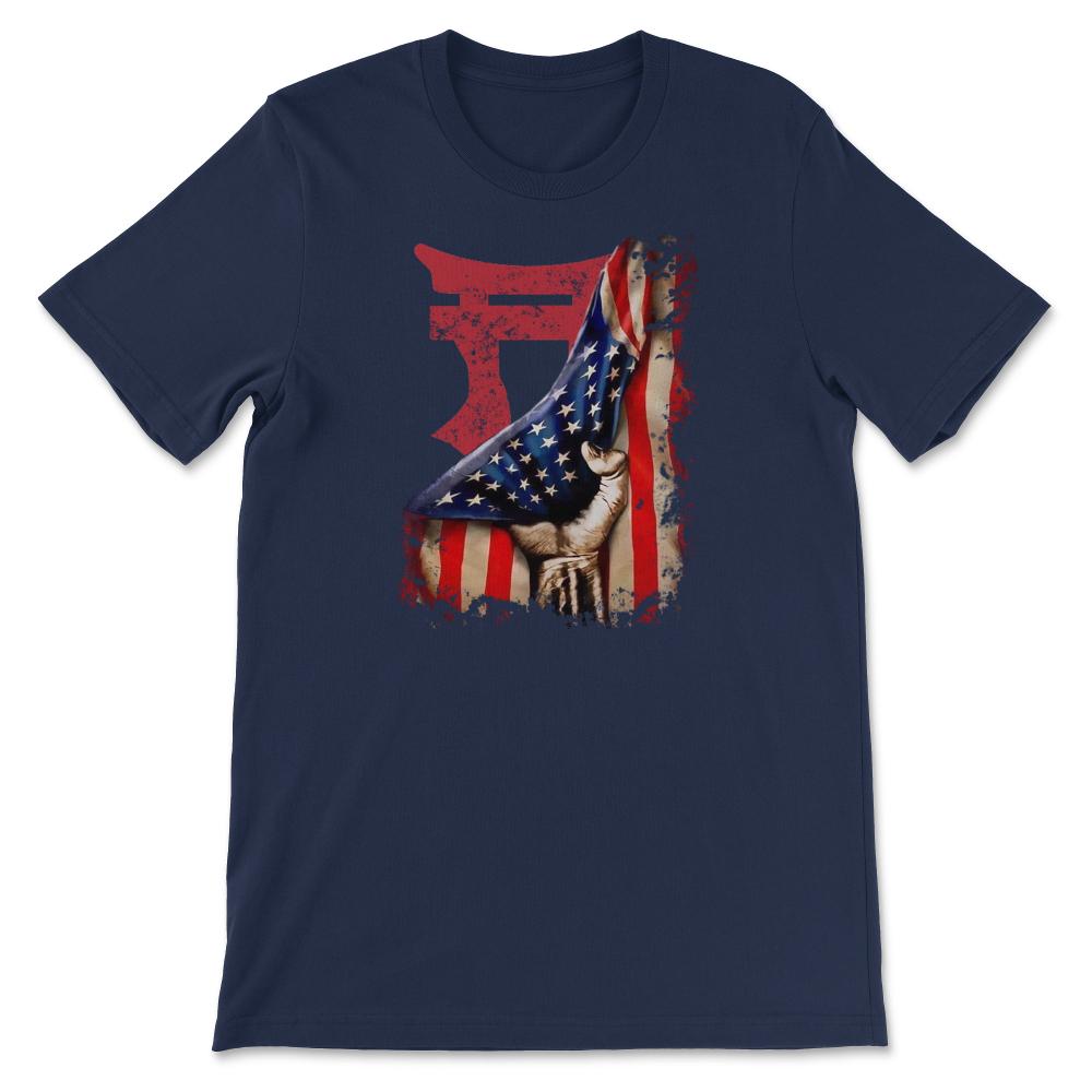 101st Airborne Rakkasans US Flag Patriotic Military Gift - Unisex T-Shirt - Navy