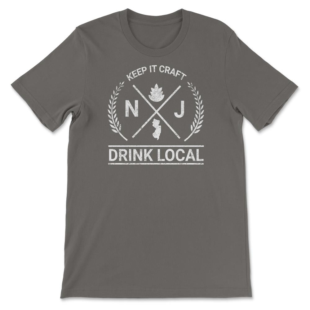 Drink Local New Jersey Vintage Craft Beer Brewing - Unisex T-Shirt - Smoke Grey