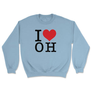 I Love Ohio Show Your Love for Your Home State Heart - Unisex Sweatshirt - Light Blue