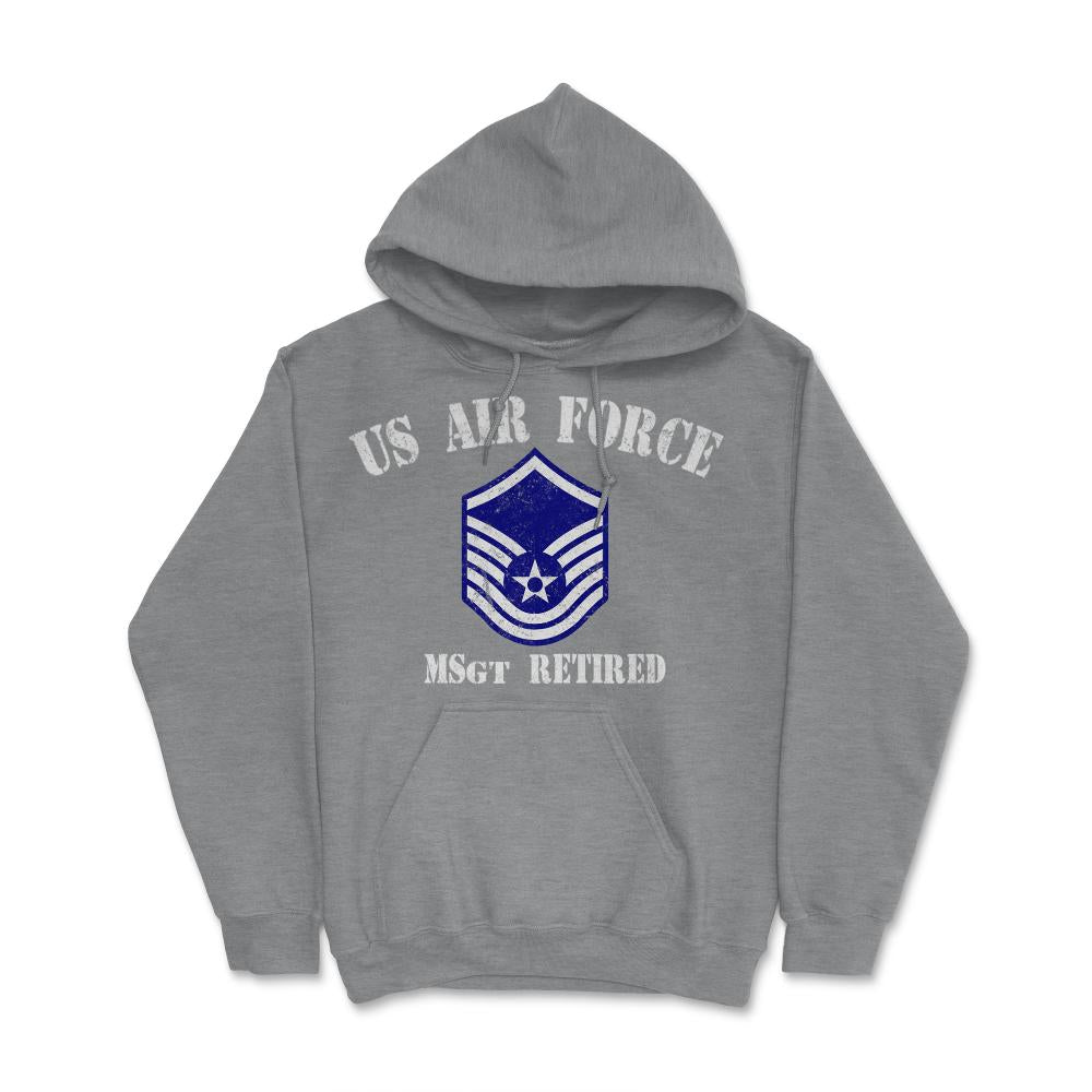Vintage Retired Air Force Master Sergeant Military Veteran Retiree - Hoodie - Grey Heather