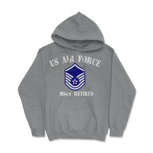 Vintage Retired Air Force Master Sergeant Military Veteran Retiree - Hoodie - Grey Heather