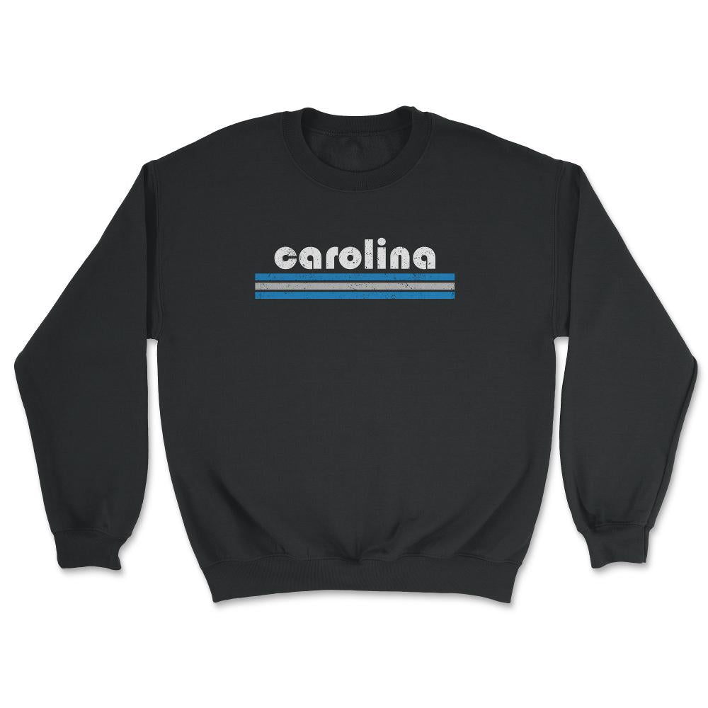 Vintage North Carolina Retro Three Stripe Weathered - Unisex Sweatshirt - Black