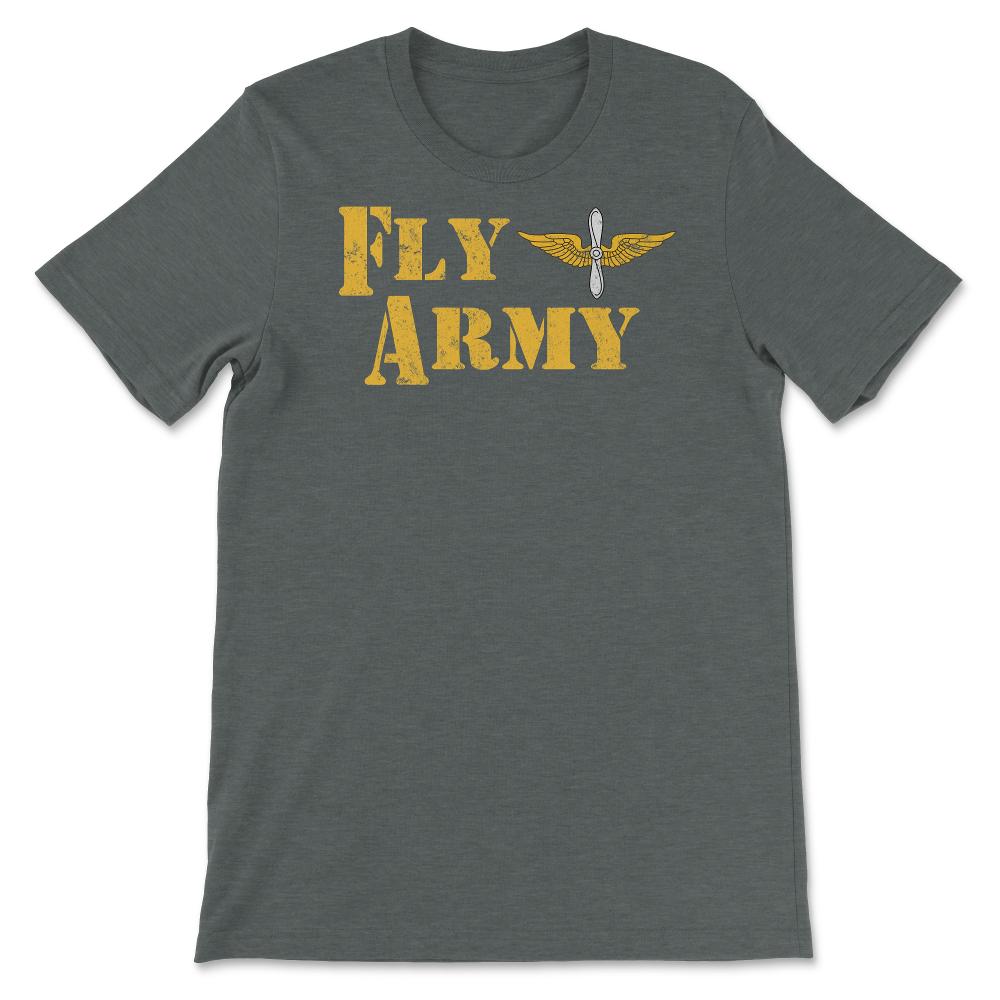 Vintage Fly Army Military Pilot Army Aviation Branch - Unisex T-Shirt - Dark Grey Heather