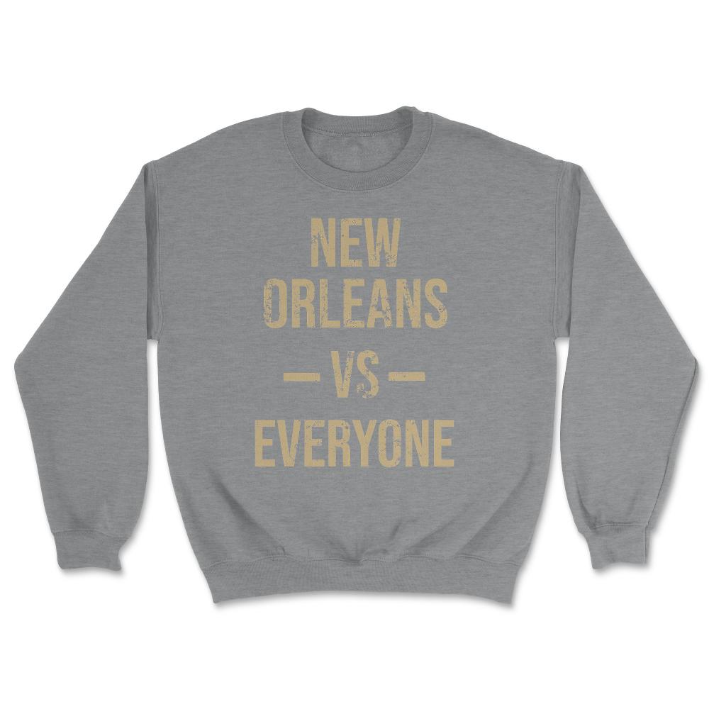 New Orleans Vs Everyone Vintage Weathered City & State Pride - Unisex Sweatshirt - Grey Heather