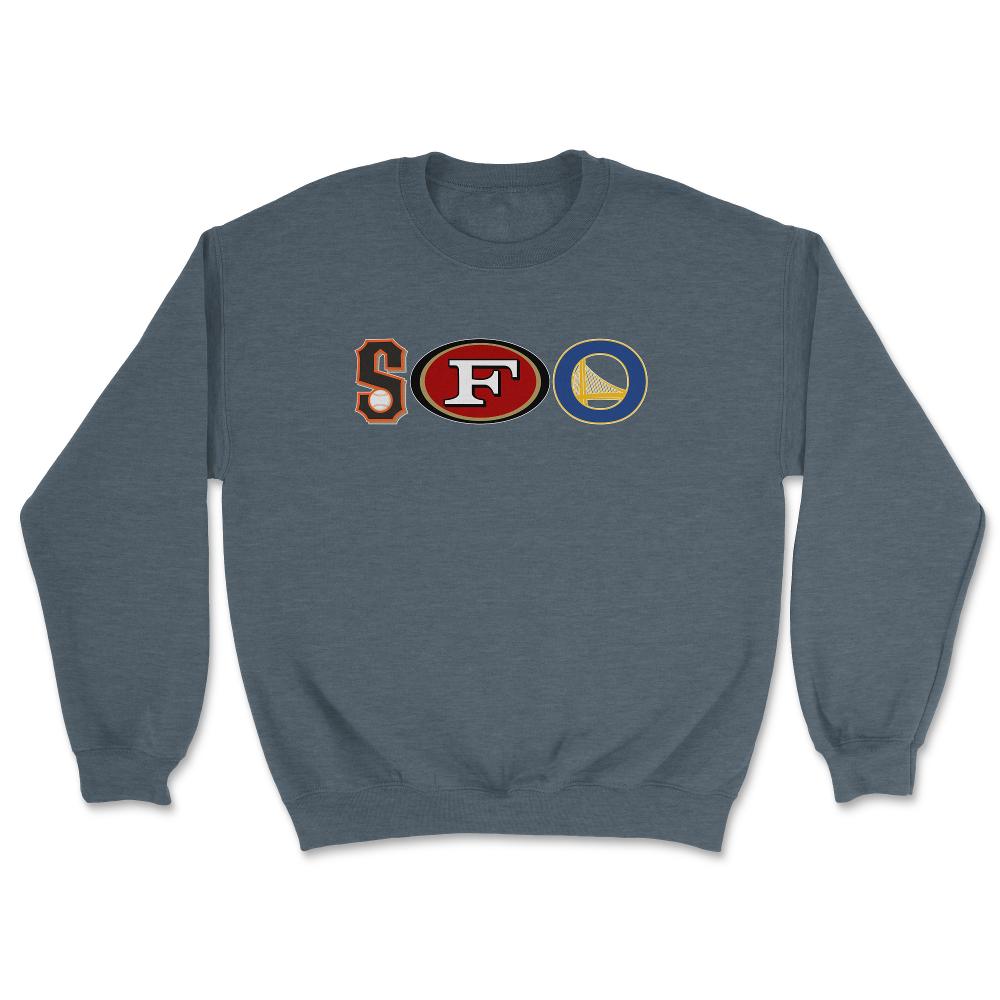 San Francisco California SFO Sports Fan Three Letter City Abbreviation - Unisex Sweatshirt - Dark Grey Heather