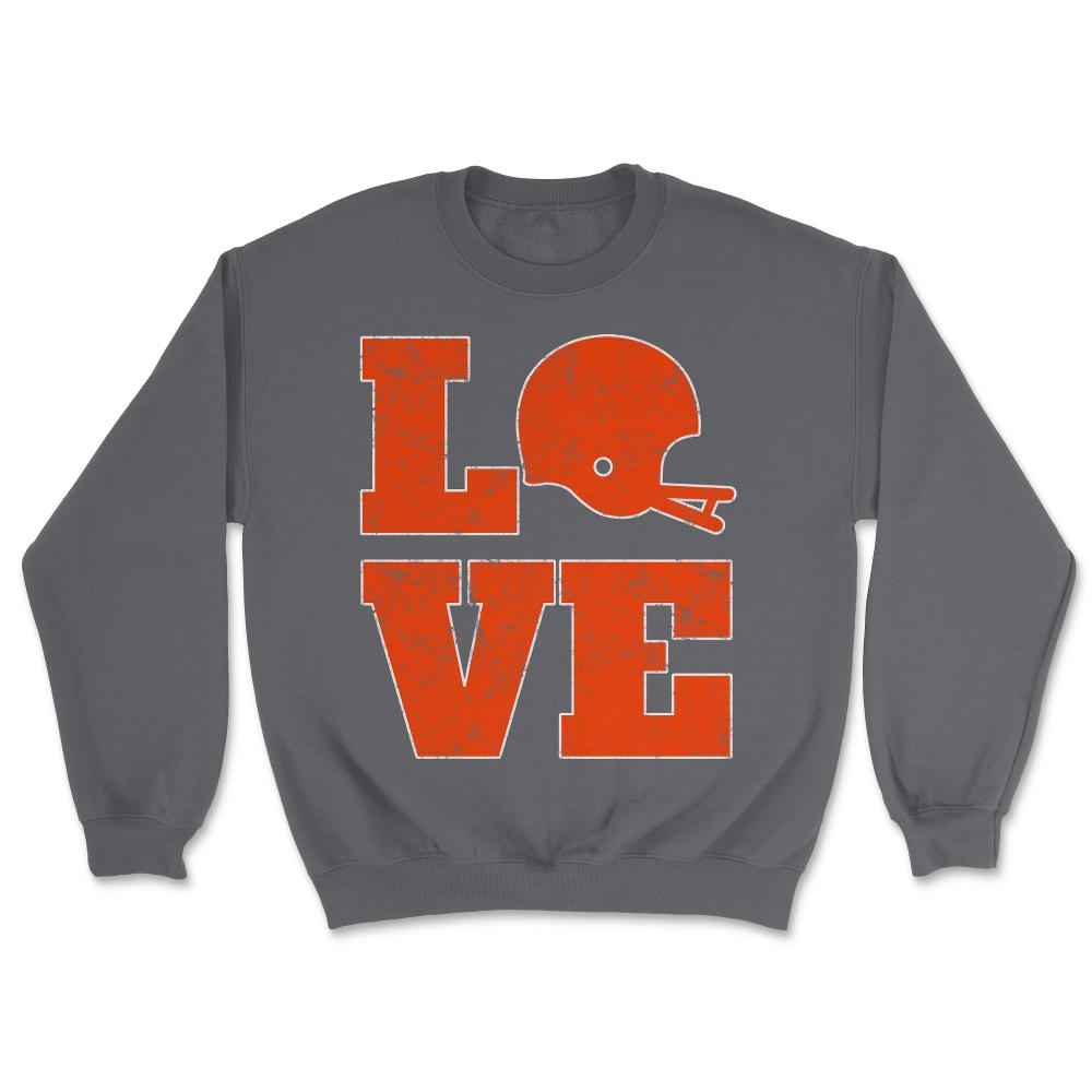 Cleveland Football LOVE Vintage Helmet Ohio Football Fan Gift - Unisex Sweatshirt - Smoke Grey