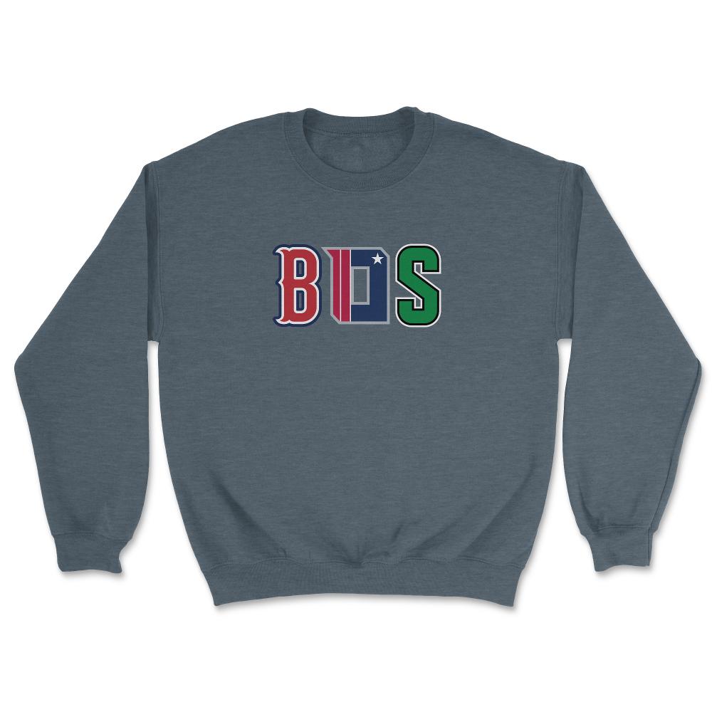 Boston Massachusetts Sports Fan Three Letter City Abbreviation - Unisex Sweatshirt - Dark Grey Heather