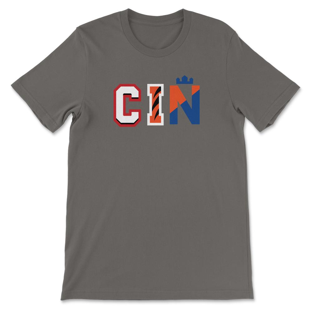 Cincinnati Ohio CIN Sports Fan Three Letter City Abbreviation - Unisex T-Shirt - Smoke Grey