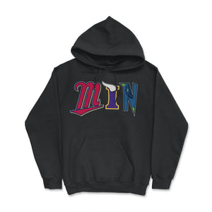 Minnesota MIN Sports Fan Three Letter City Abbreviation - Hoodie - Black