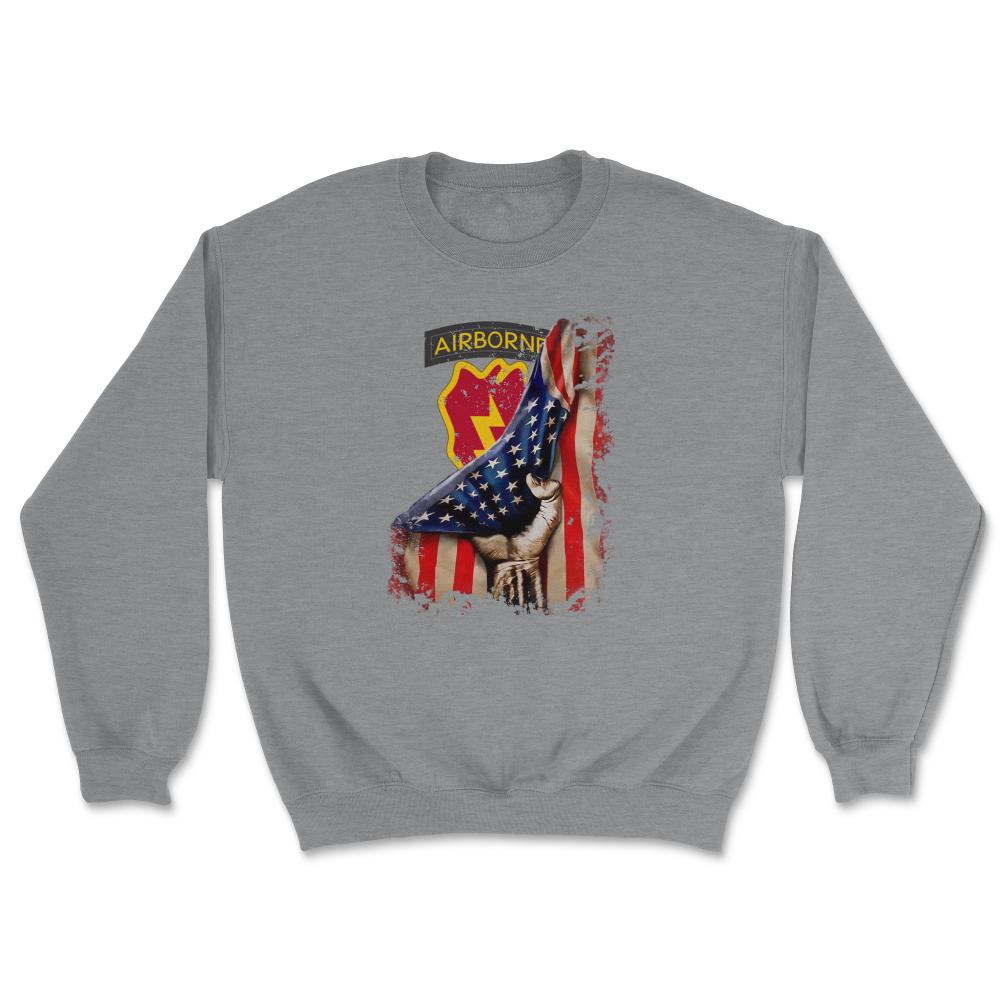 25th ID Flag Pull Patriotic Military Army Infantrymen - Unisex Sweatshirt - Grey Heather