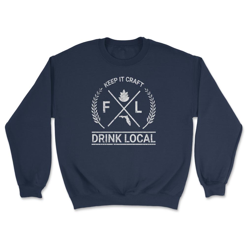 Drink Local Florida Vintage Craft Beer Brewing Unisex T-shirt - Unisex Sweatshirt - Navy