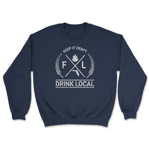 Drink Local Florida Vintage Craft Beer Brewing Unisex T-shirt - Unisex Sweatshirt - Navy