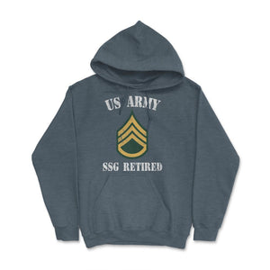 Retired Army Staff Sergeant Military Veteran Retiree E6 - Hoodie - Dark Grey Heather