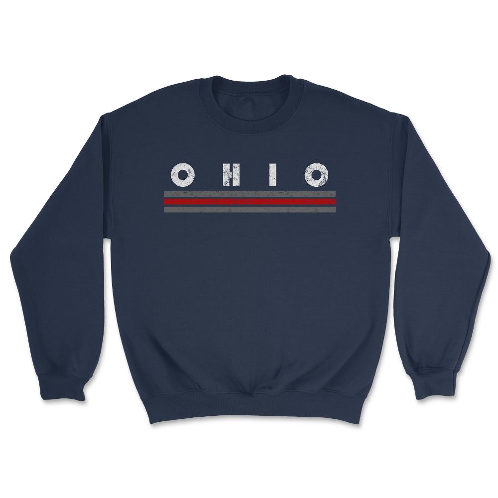 Vintage OHIO Retro Three Stripe Weathered - Unisex Sweatshirt - Navy