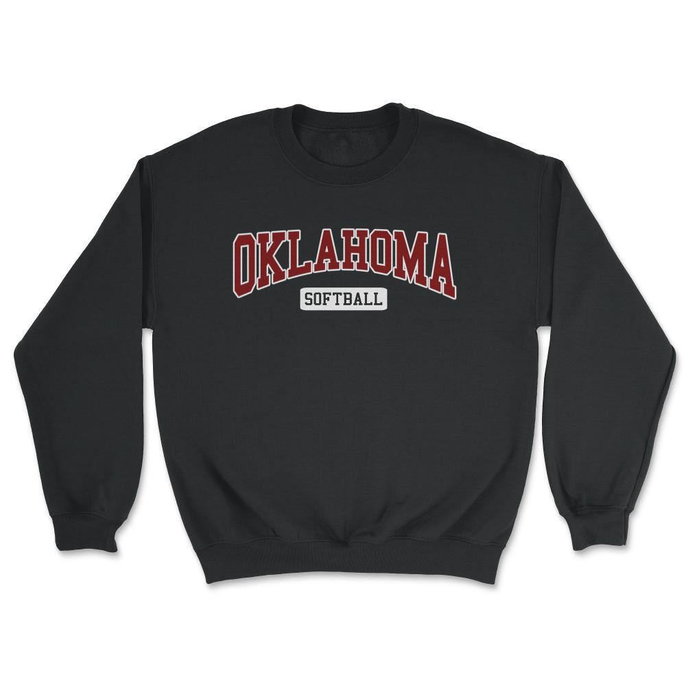 Oklahoma Softball Classic Retro Style Softball Player - Unisex Sweatshirt - Black