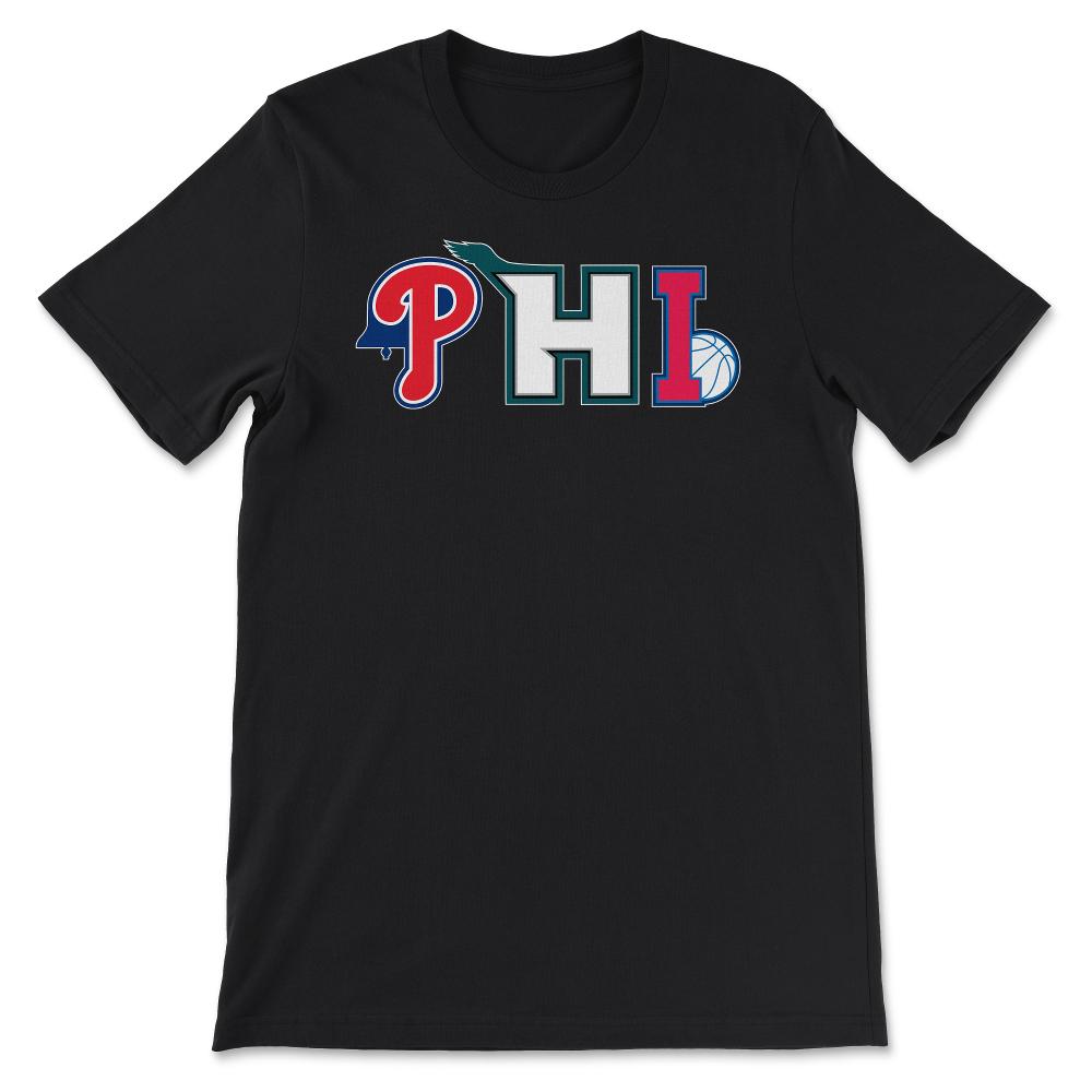 Philadelphia Pennsylvania Sports Fan Three Letter City Abbreviation - Unisex T-Shirt - Black