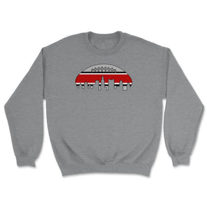 Columbus OHIO City Skyline Football Helmet Stripe Fan - Unisex Sweatshirt - Grey Heather