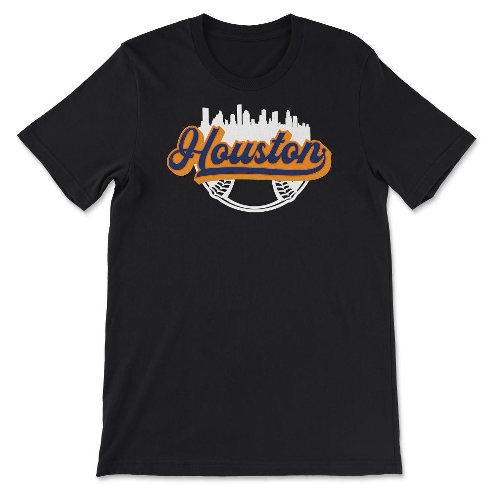 Houston Texas Baseball Downtown City Skyline Baseball Fan - Unisex T-Shirt - Black