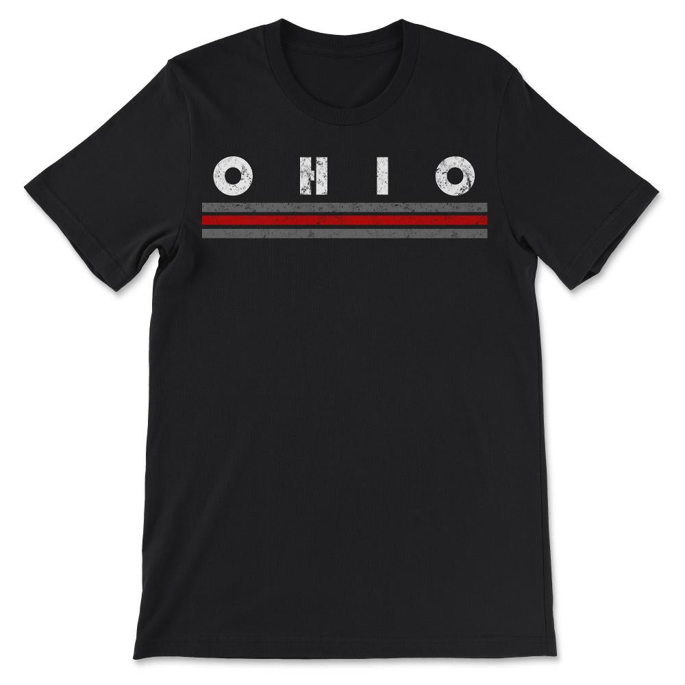 Vintage OHIO Retro Three Stripe Weathered - Unisex T-Shirt - Black
