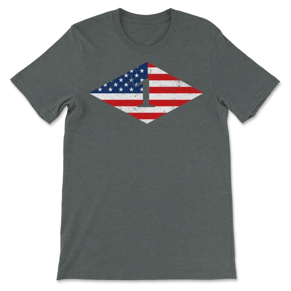 First Ranger Battalion USA Flag Diamond Patriotic Military Army Gift - Unisex T-Shirt - Dark Grey Heather