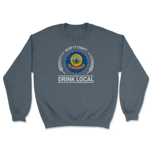 Drink Local Idaho Vintage Craft Beer Brewing - Unisex Sweatshirt - Dark Grey Heather