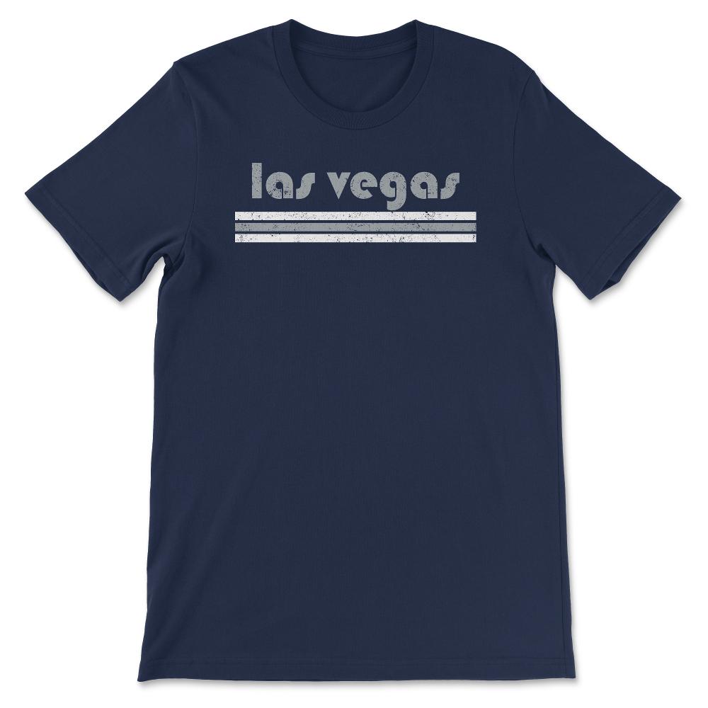 Vintage Las Vegas Nevada Retro Three Stripe Weathered - Unisex T-Shirt - Navy