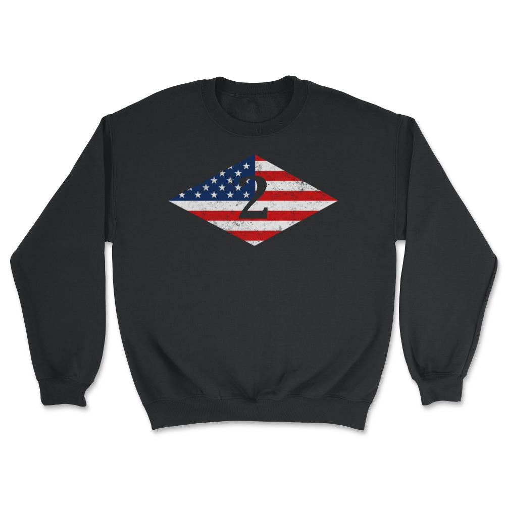 Second Ranger Battalion USA Flag Diamond Patriotic Military Army Gift - Unisex Sweatshirt - Black