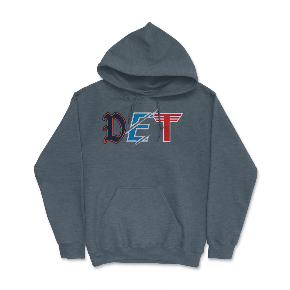 Detroit Michigan Sports Fan Three Letter City Abbreviation - Hoodie - Dark Grey Heather