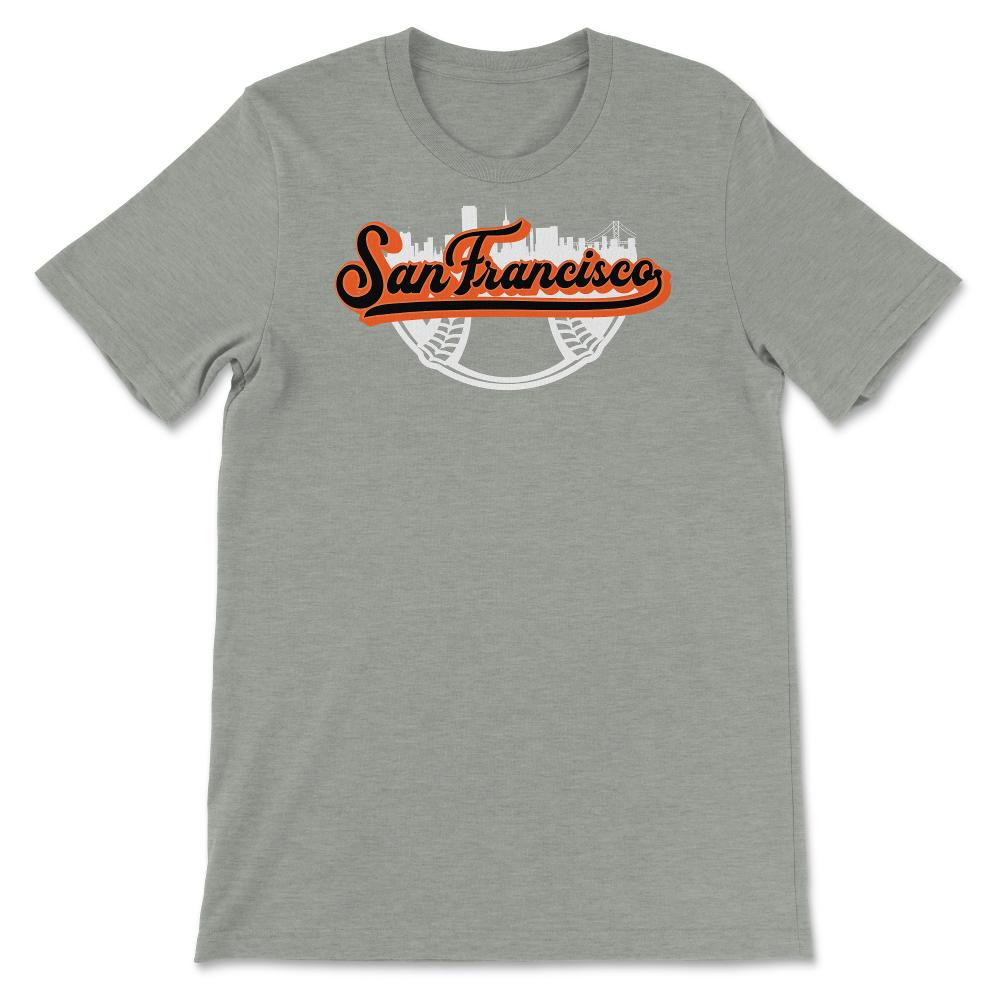 San Francisco California Baseball Downtown City Skyline Baseball Fan - Unisex T-Shirt - Grey Heather