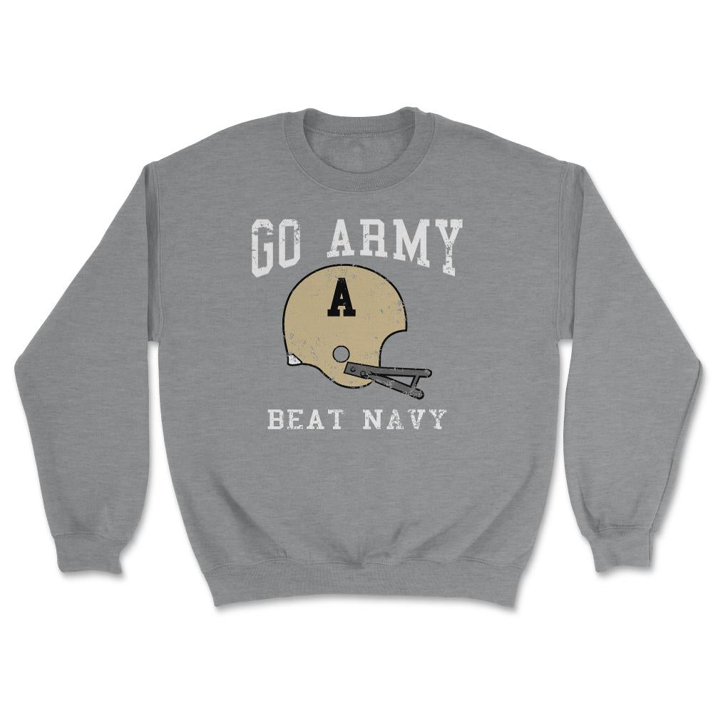 Go Army Beat Navy America's Game Vintage Football Helmet - Unisex Sweatshirt - Grey Heather