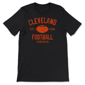 Cleveland Football Fan Retro Founded Gift - Unisex T-Shirt - Black