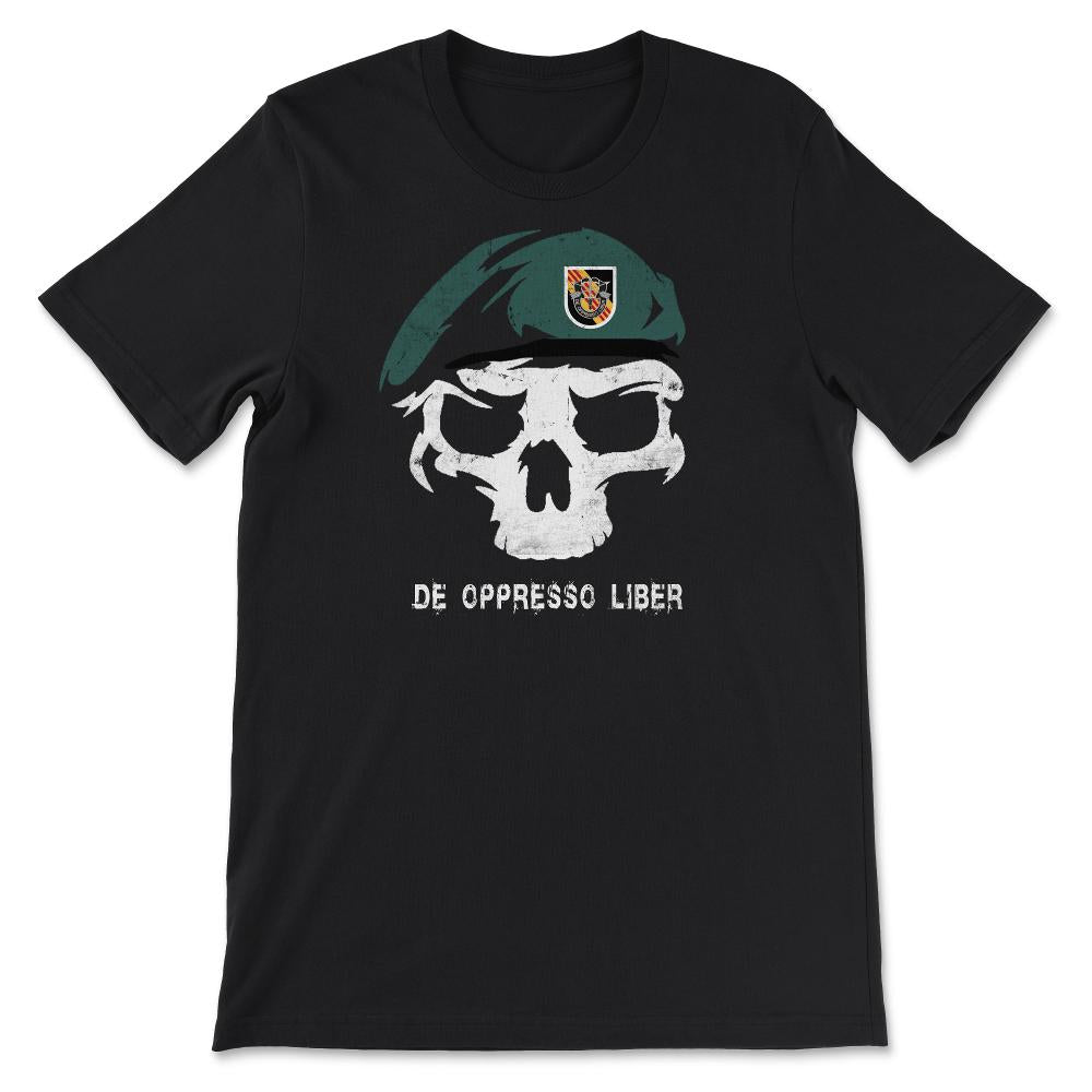 Army Special Forces De Oppresso Liber Green Beret 5th SFG Airborne - Unisex T-Shirt - Black