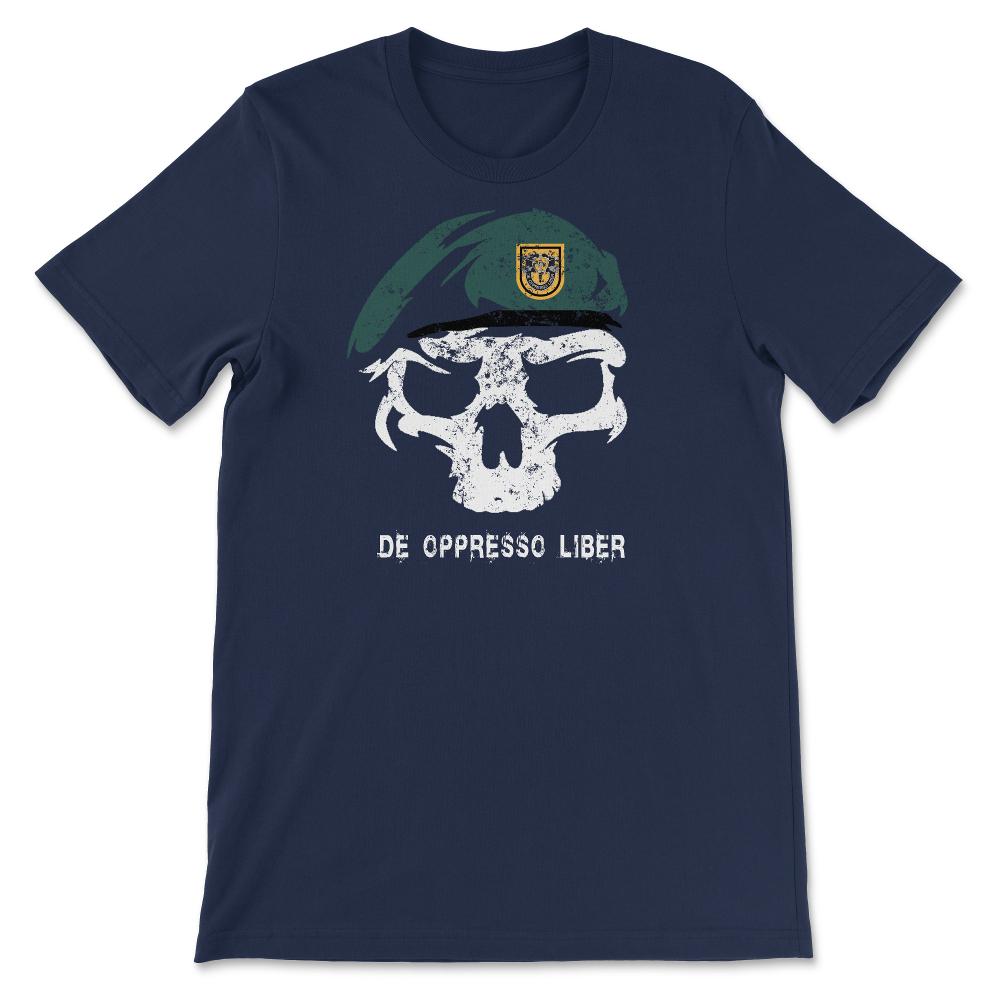 Army Special Forces De Oppresso Liber Green Beret 1st SFG Airborne - Unisex T-Shirt - Navy