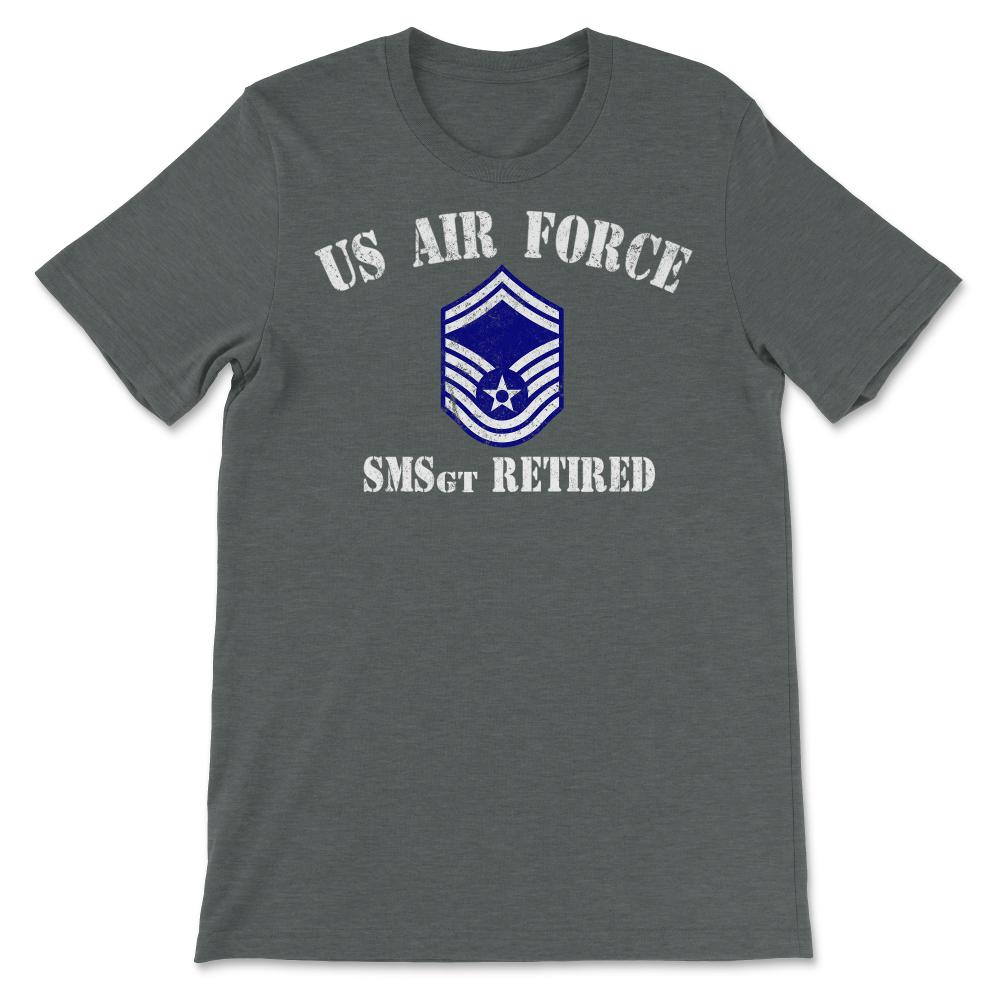 Vintage Retired Air Force Senior Master Sergeant Military Veteran - Unisex T-Shirt - Dark Grey Heather
