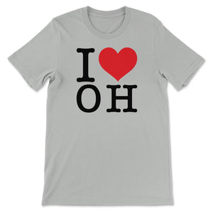 I Love Ohio Show Your Love for Your Home State Heart - Unisex T-Shirt - Silver