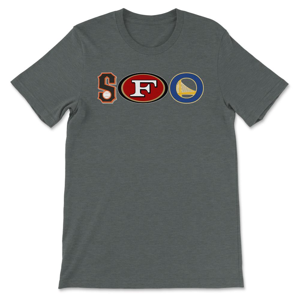 San Francisco California SFO Sports Fan Three Letter City Abbreviation - Unisex T-Shirt - Dark Grey Heather