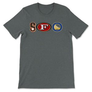 San Francisco California SFO Sports Fan Three Letter City Abbreviation - Unisex T-Shirt - Dark Grey Heather