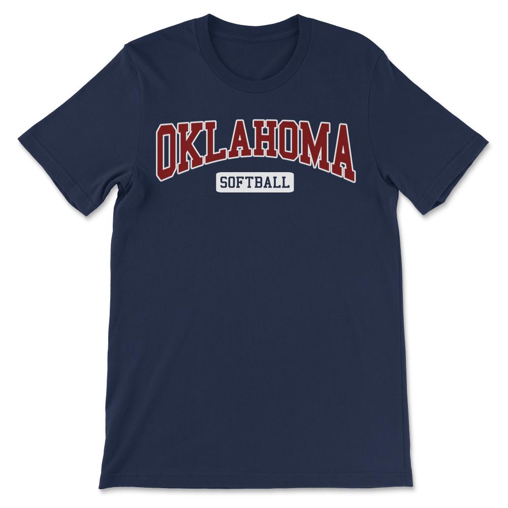 Oklahoma Softball Classic Retro Style Softball Player - Unisex T-Shirt - Navy