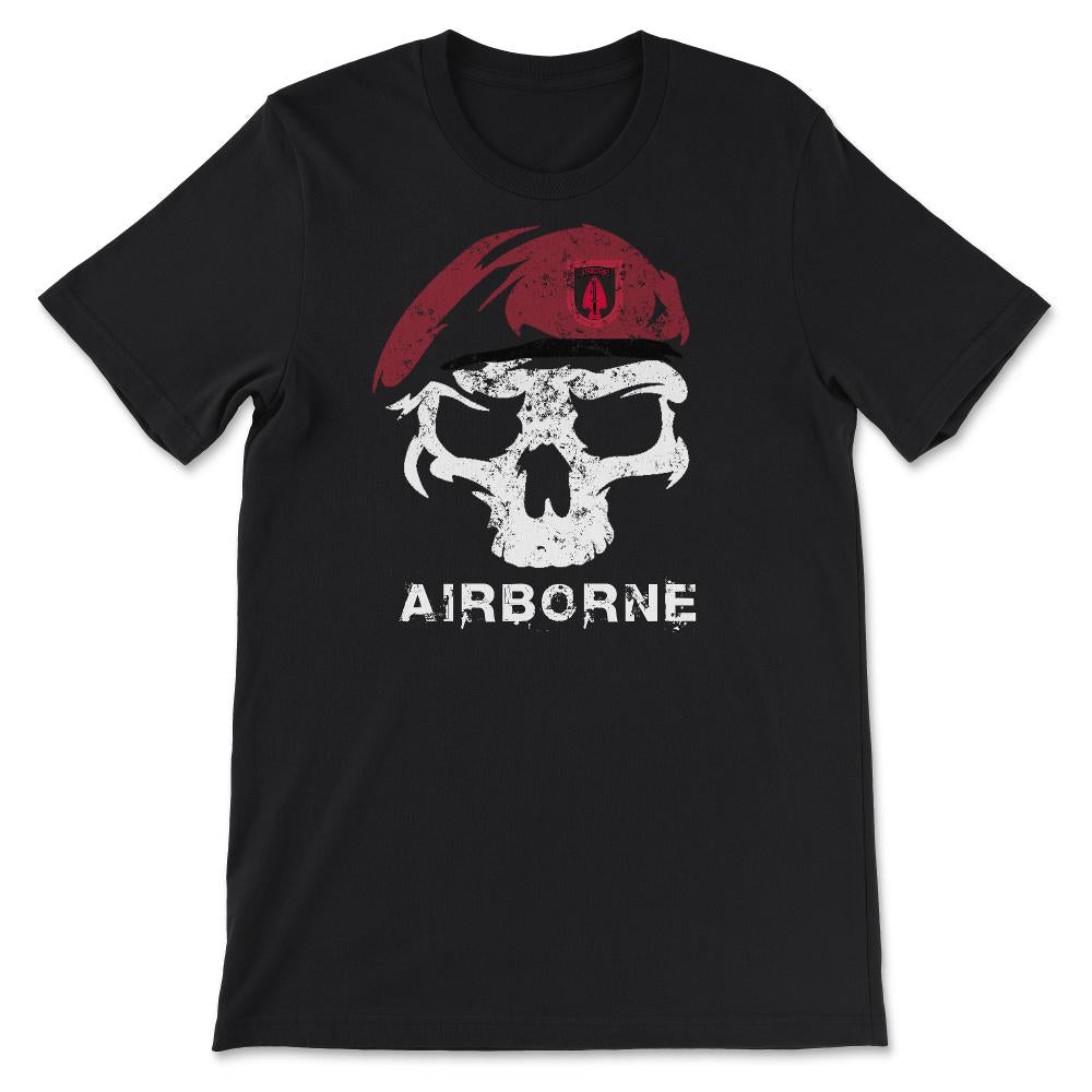 Vintage Army USASOC Skull Maroon Beret Special Operations Command Gift - Unisex T-Shirt - Black