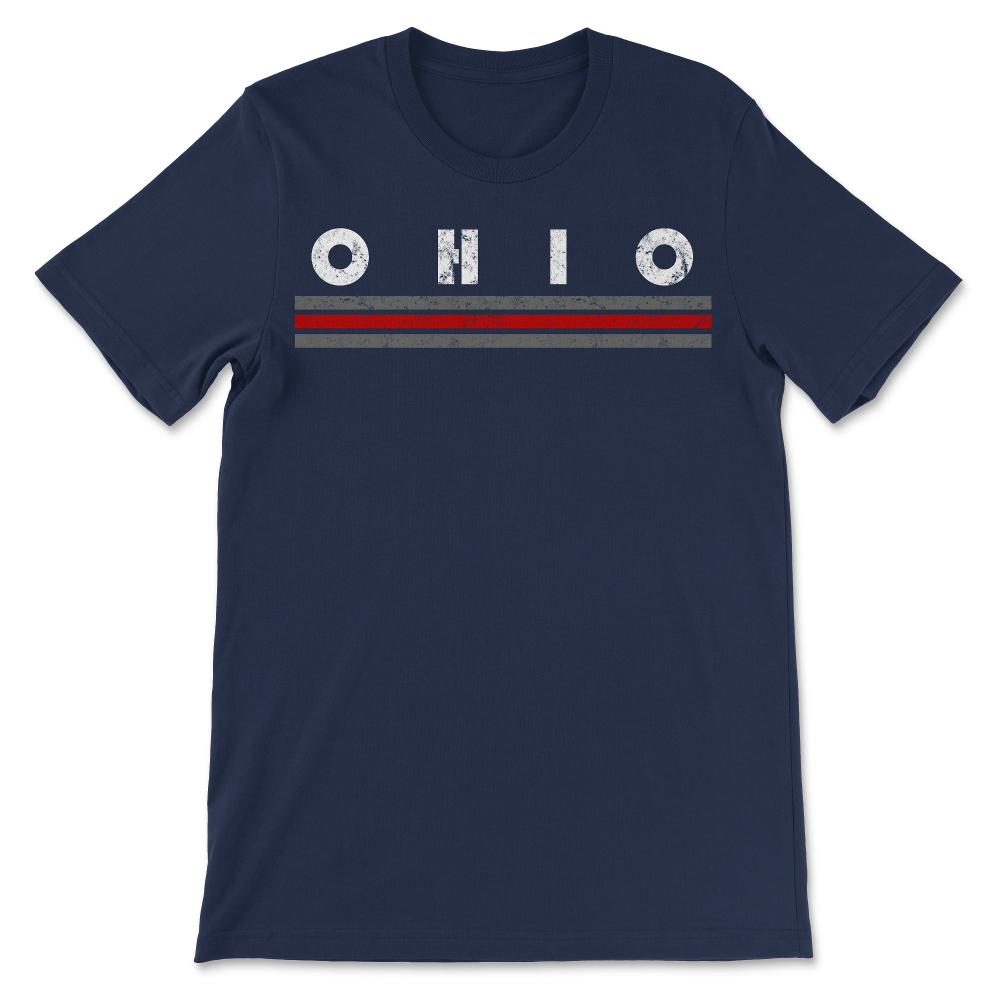 Vintage OHIO Retro Three Stripe Weathered - Unisex T-Shirt - Navy