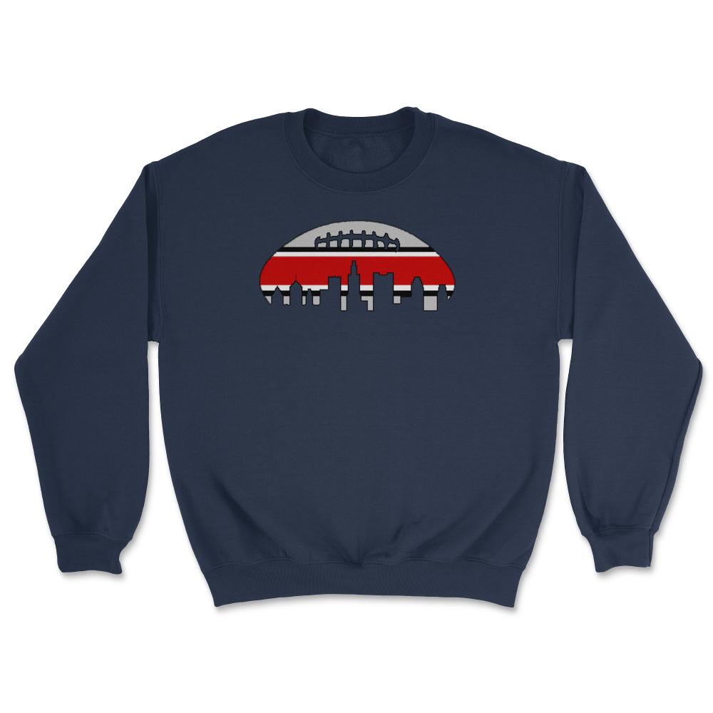 Columbus OHIO City Skyline Football Helmet Stripe Fan - Unisex Sweatshirt - Navy