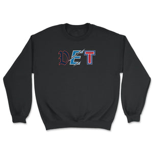 Detroit Michigan Sports Fan Three Letter City Abbreviation - Unisex Sweatshirt - Black