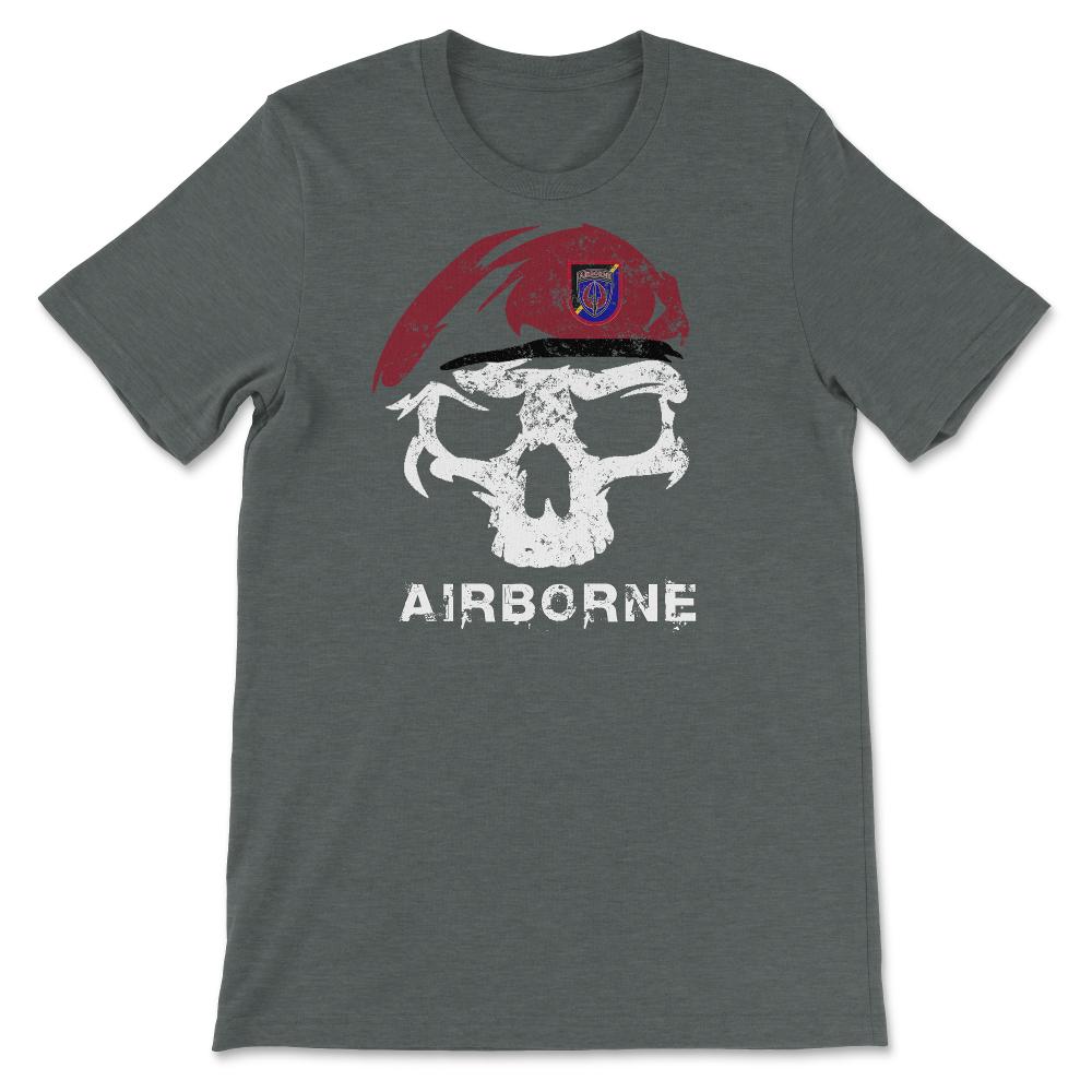 Vintage Army ARSOAC Skull Maroon Beret Special Operations Aviation - Unisex T-Shirt - Dark Grey Heather