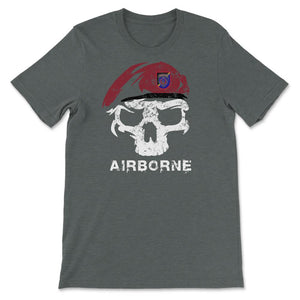 Vintage Army ARSOAC Skull Maroon Beret Special Operations Aviation - Unisex T-Shirt - Dark Grey Heather