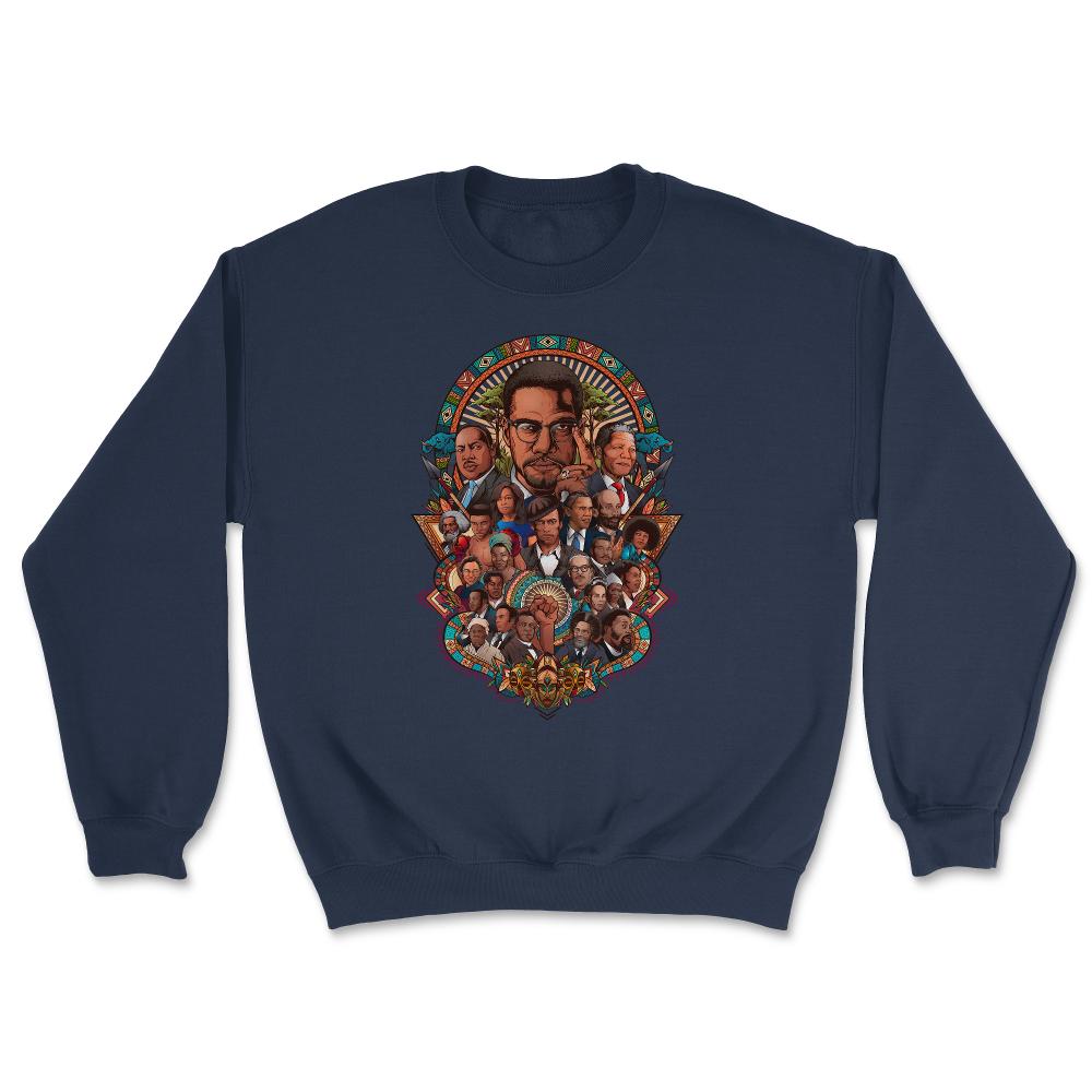 Black History Leaders Collage Inspirational African American - Unisex Sweatshirt - Navy