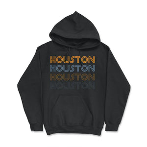 Houston Texas Soccer Retro Style Color Fade Futbol Club Fan - Hoodie - Black